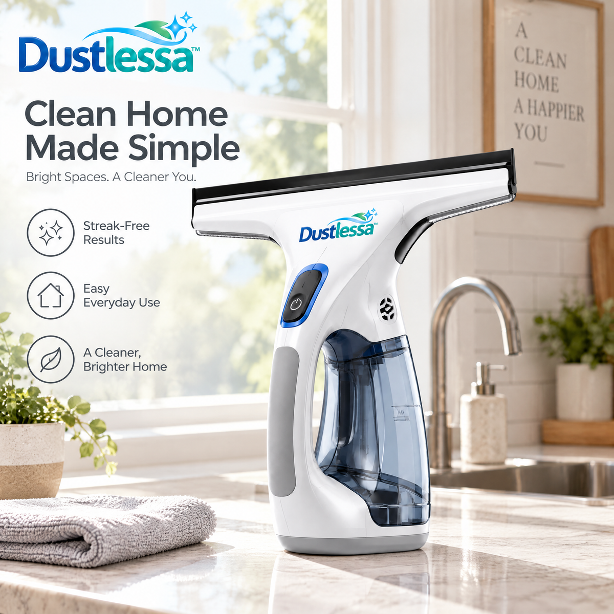 Dustlessa™ Cordless Glass Cleaning Vacuum