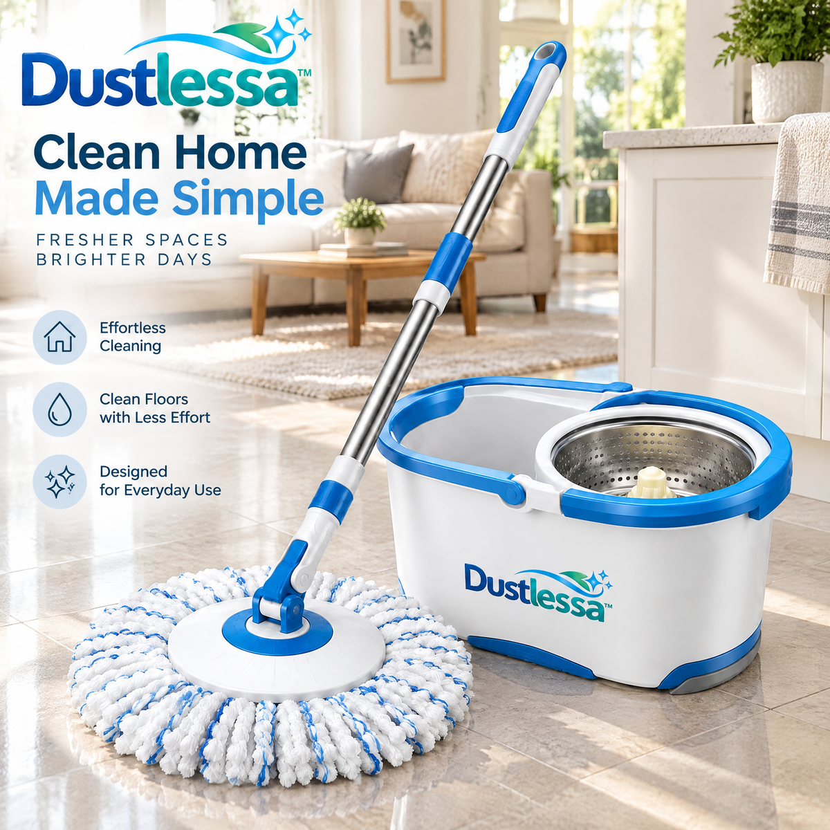 Dustlessa™ Spin Dry Mop