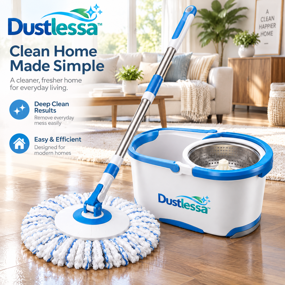 Dustlessa™ Spin Dry Mop