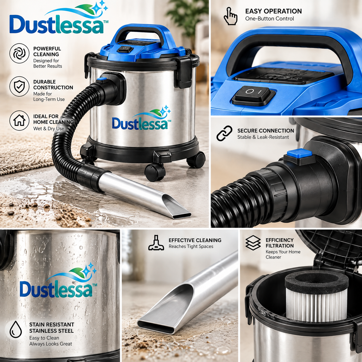 Dustlessa™ Fireplace Ash Vacuum
